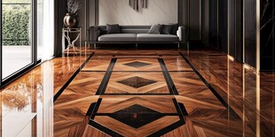 时尚奢华客厅木地板装饰