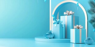 梦幻蓝调礼物展示场景