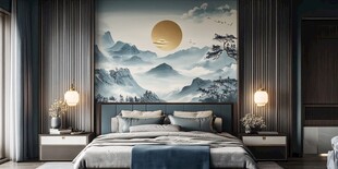 中式山水风卧室优雅静谧