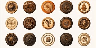 复古雕花圆形装饰钮扣