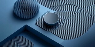 蓝色质感几何物品组合