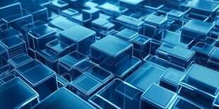 蓝色立体方块科技感画面