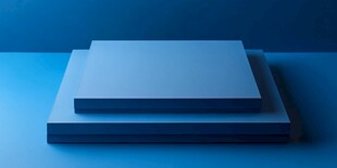 蓝色叠放方形物体模型