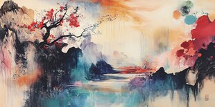 水墨山水间的诗意景致