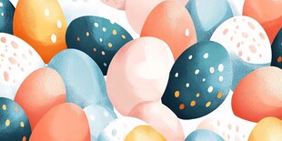 多彩手绘彩蛋图案背景