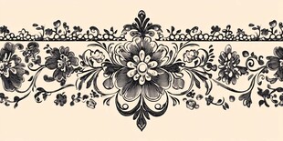 复古花卉装饰花边图案