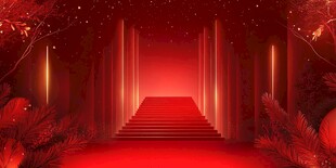 红色梦幻舞台通道背景图