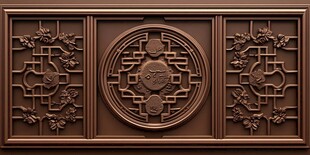 中式雕花木板装饰图案