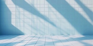 蓝调光影瓷砖墙面空间