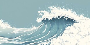 海浪翻涌 梦幻海洋景象