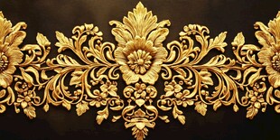 金色雕花饰边