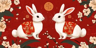 双兔贺岁图