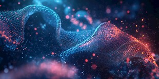 梦幻数字波浪科技背景图
