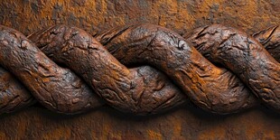 生锈铁链的质感特写