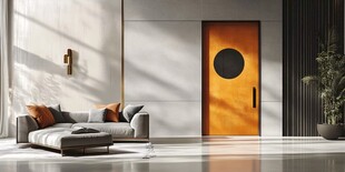 现代简约风格客厅与木门