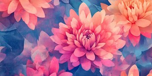 梦幻绚烂花卉背景图