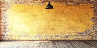 复古砖墙配吊灯室内空间