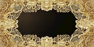 金色蕾丝边框装饰图案