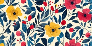 花卉图案 清新多彩植物风
