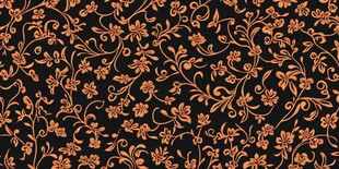 黑色底金色花卉复古花纹