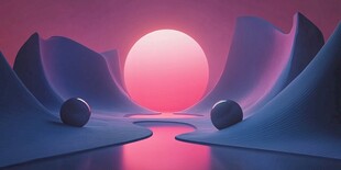 梦幻星球日落景观