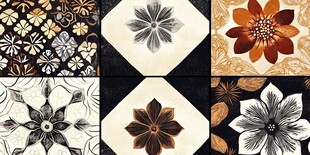 复古花卉图案瓷砖设计欣赏