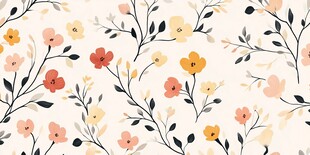 清新手绘风花卉图案背景