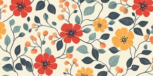 花卉植物无缝图案设计