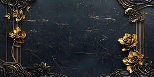 黑金中式花纹奢华背景图