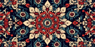 复古民族风花卉图案