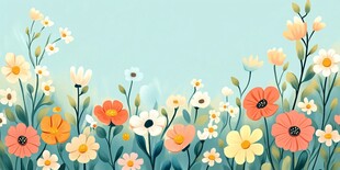 清新花卉背景图