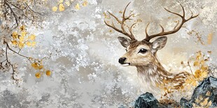 梦幻森林中的优雅梅花鹿