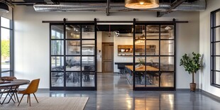 工业风办公室玻璃隔断空间