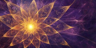 梦幻炫彩分形花朵图案