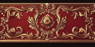 古典红色金饰浮雕花纹图案
