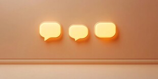 发光对话气泡图标展示