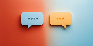 双色对话气泡图标展示