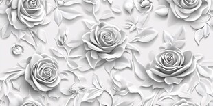 立体白玫瑰花卉纹理背景