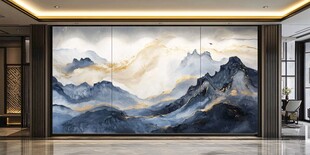 中式山水壁画 装点雅致空间