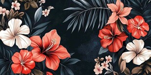 热带花卉图案背景