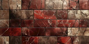 红棕纹理瓷砖墙面特写