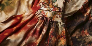 复古印花裙细节展示