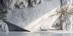 岩壁下的静谧休闲空间