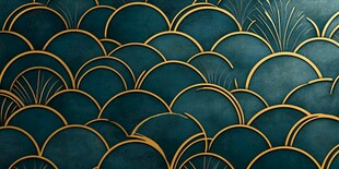 中式海波纹背景图案