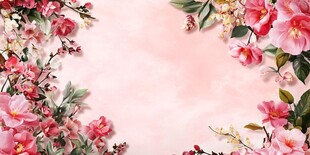 浪漫花卉边框背景图