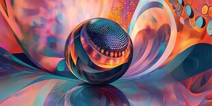 炫彩球体的梦幻艺术世界