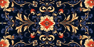 复古华丽花卉图案设计