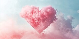 心形云朵梦幻天空景象