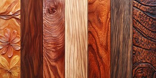 多样木纹与木雕纹理展示