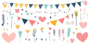 可爱手绘装饰元素集合